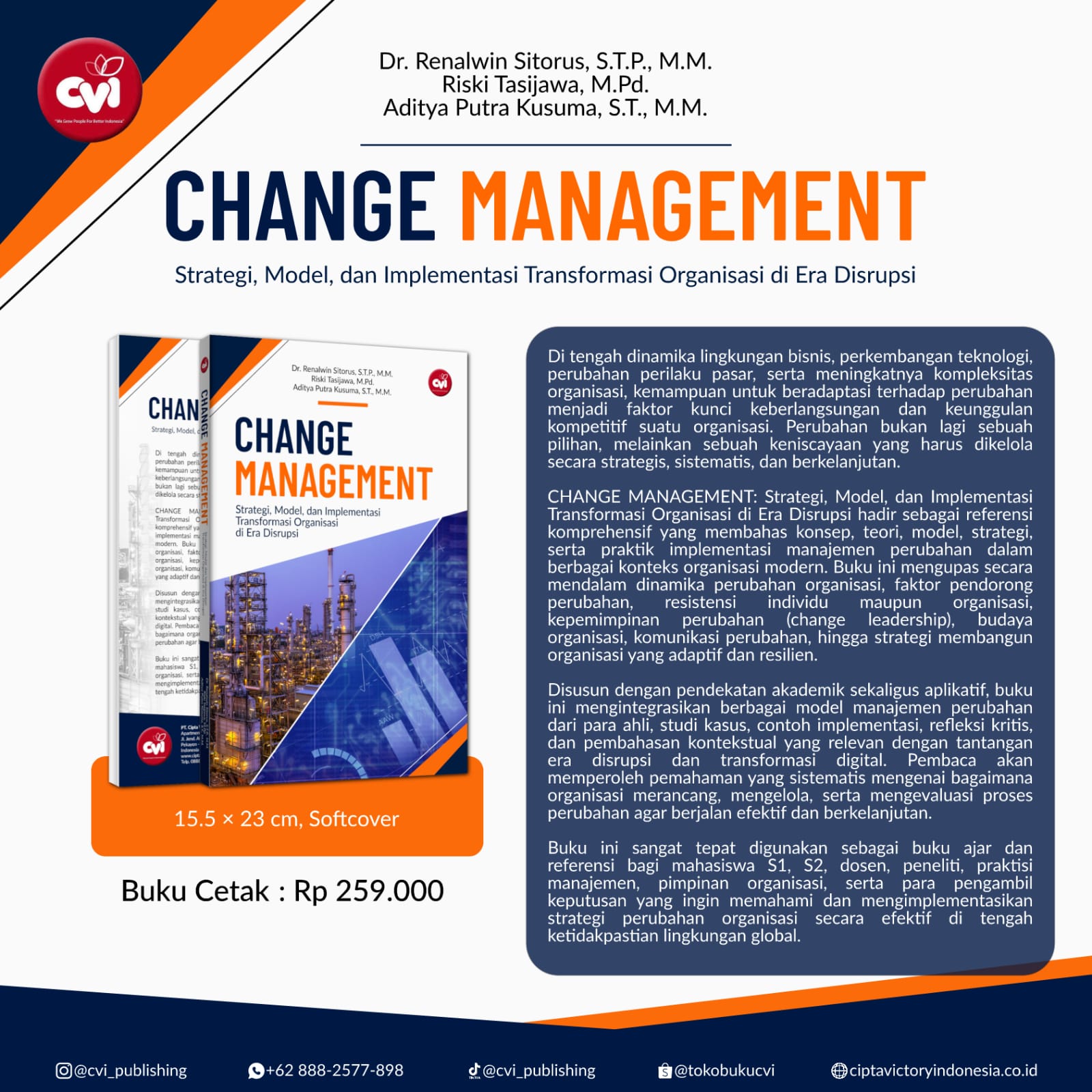 CHANGE MANAGEMENT Strategi, Model, dan Implementasi Transformasi Organisasi di Era Disrupsi